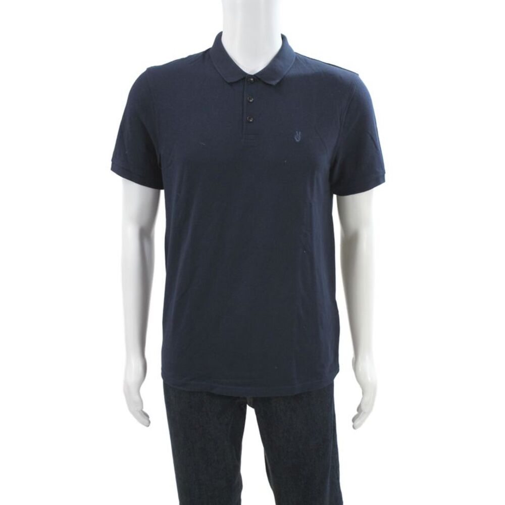 John Varvatos Star USA Mens Cotton Short Sleeve Polo Shirt Blue Size M